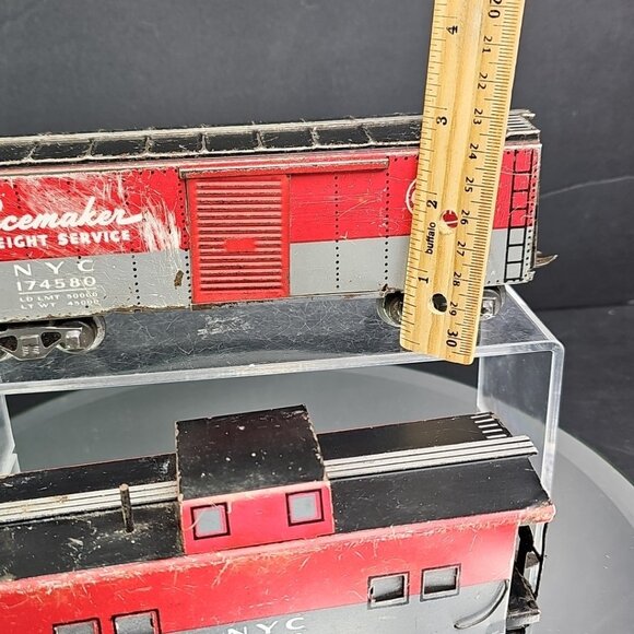 Marx O GaugeFreight Car And Caboose Pair Tin Train Vintage Railroad Made In USA - Picture 6 of 16